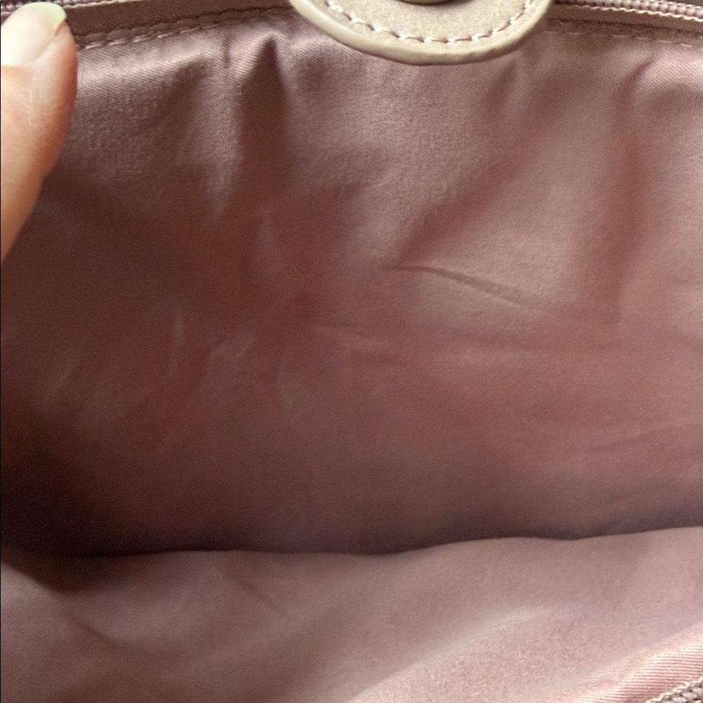 ECOSUSI Elegant Pink Beige Women's Tote Bag Vegan Leather - Picture 5 of 12